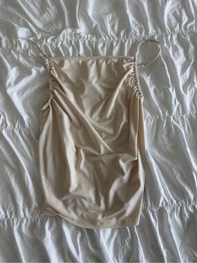 Zara Women’s Beige Slip Cami Top - Neutral Strappy Sleepwear